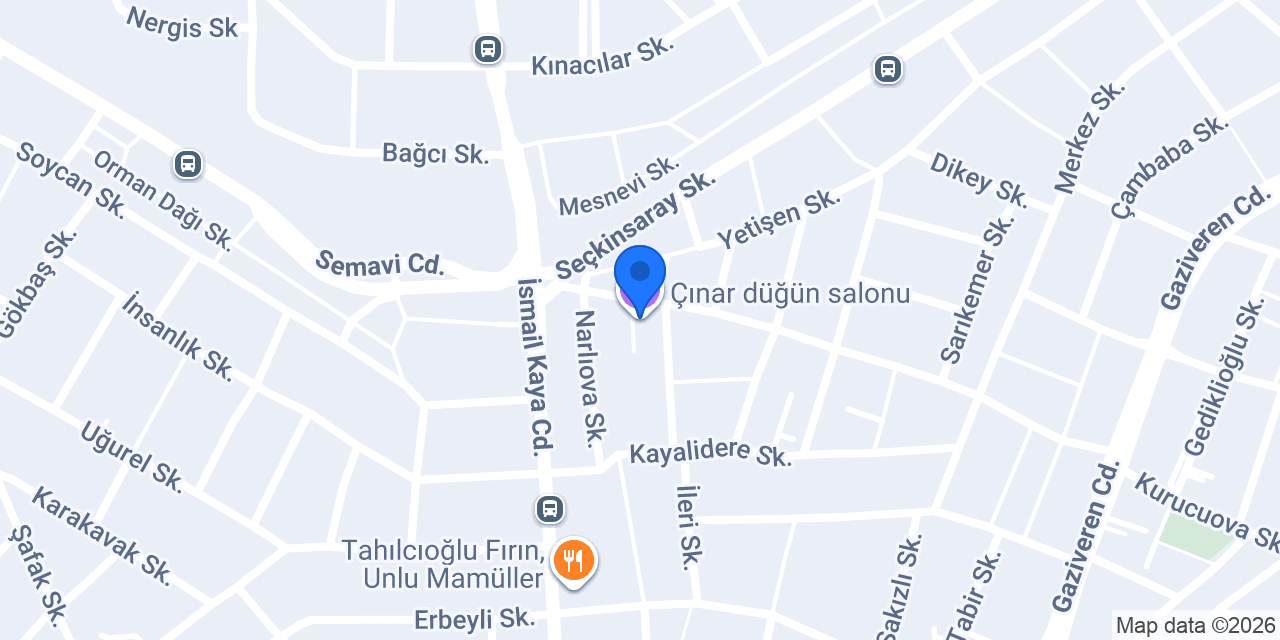 Çınar düğün salonu konumu