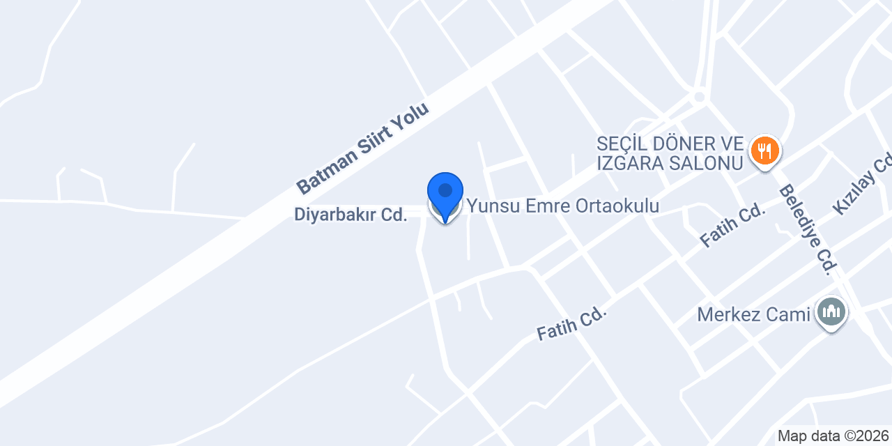 Yunsu Emre Ortaokulu konumu