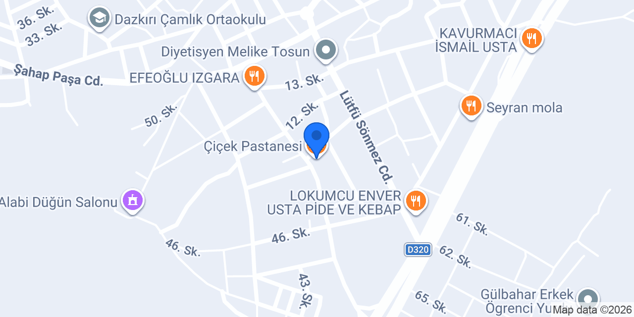 Çiçek Pastanesi konumu
