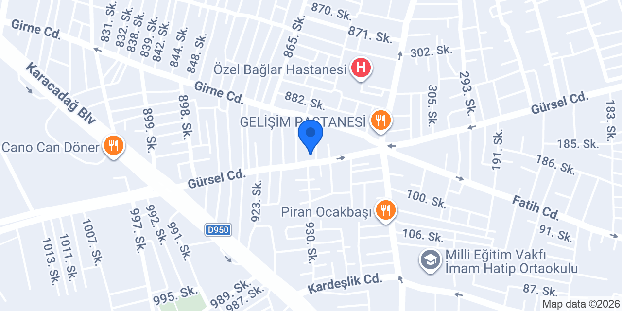 Araz Mobilya konumu