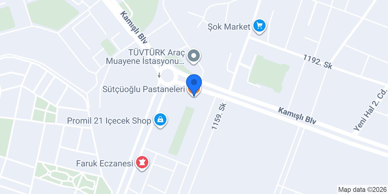 Sütçüoğlu Pastaneleri konumu