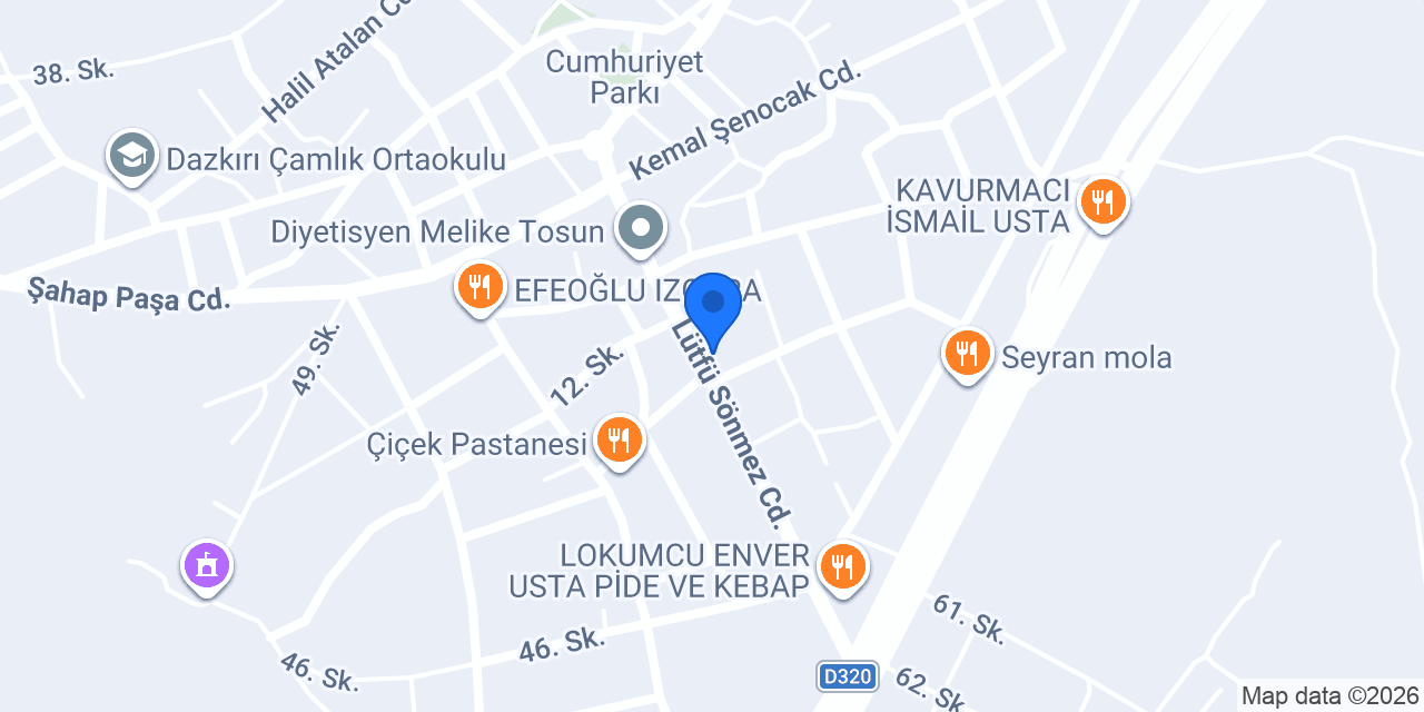 Dazkırı Kardelen Pastanesi konumu