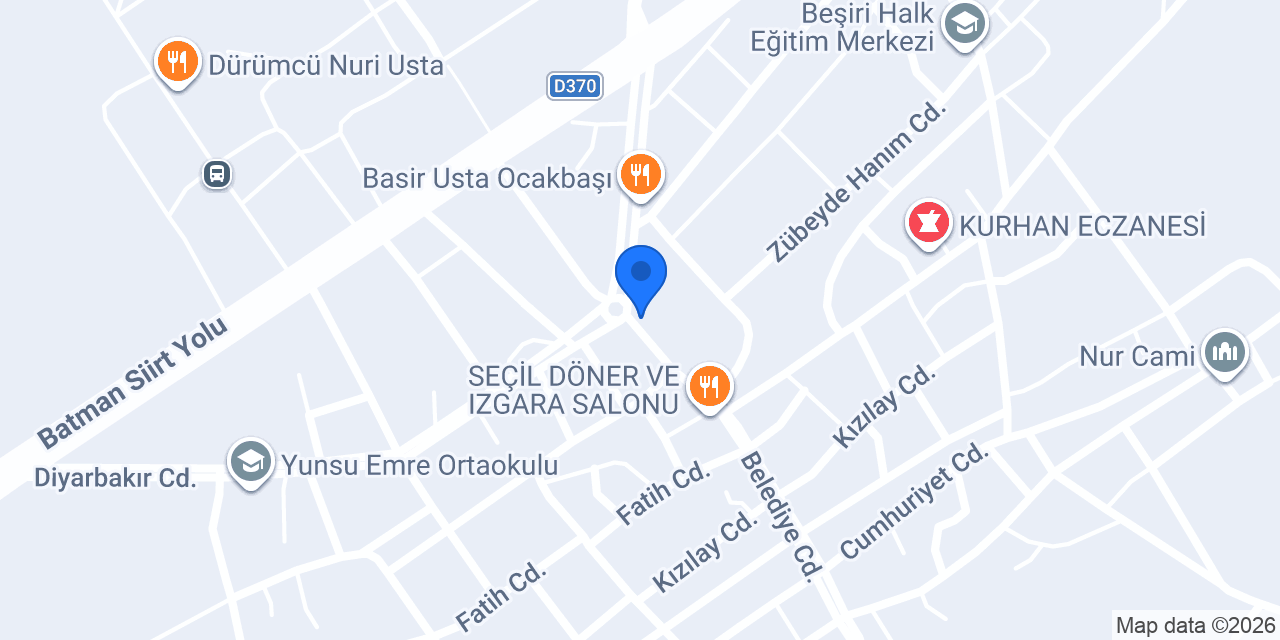 Beşiri İlçe Tapu Müdürlüğü konumu