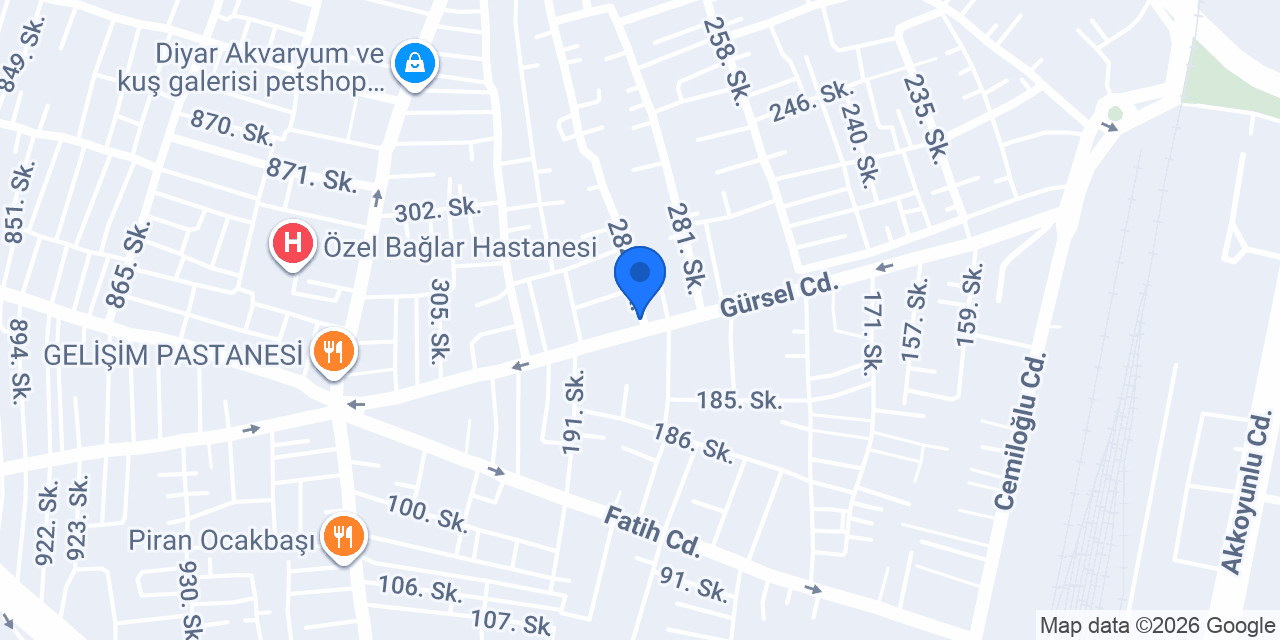 Bağlar Yanık Köşk Aile Sağlığı Merkezi konumu