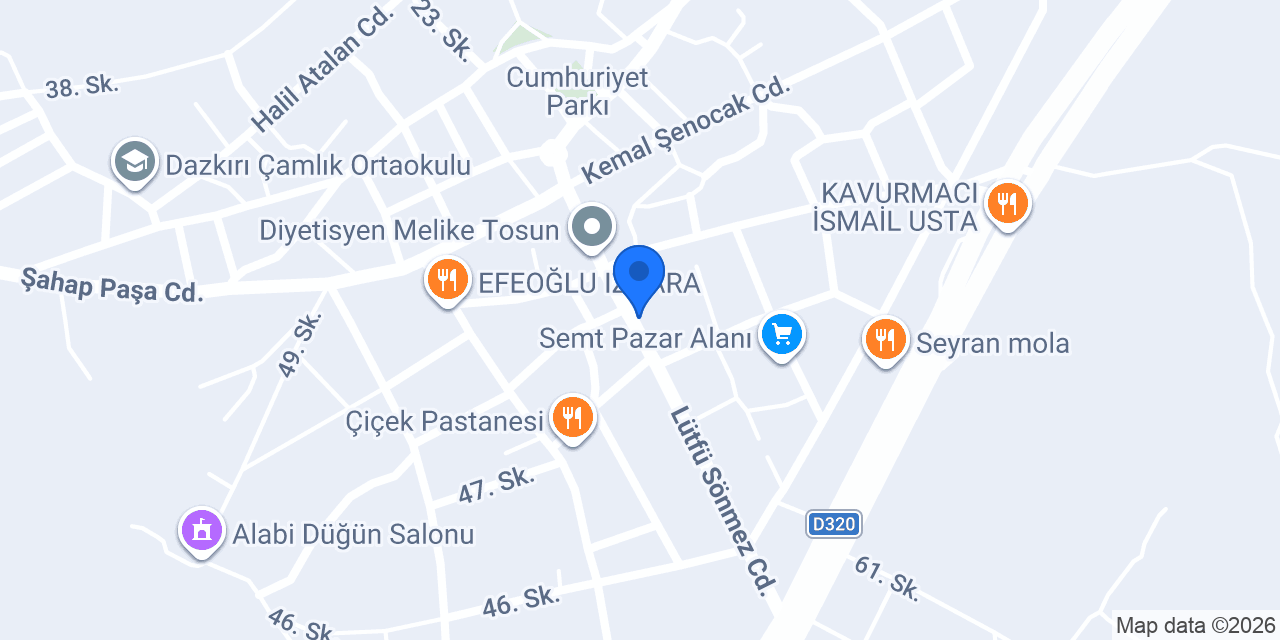 ÖZGÜR ÇİÇEKÇİLİK & ORGANİZASYON ( DAZKIRI ) konumu