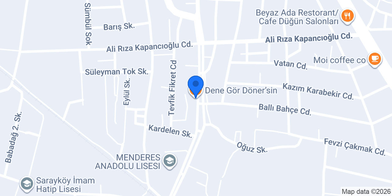 Dene Gör Döner’sin konumu