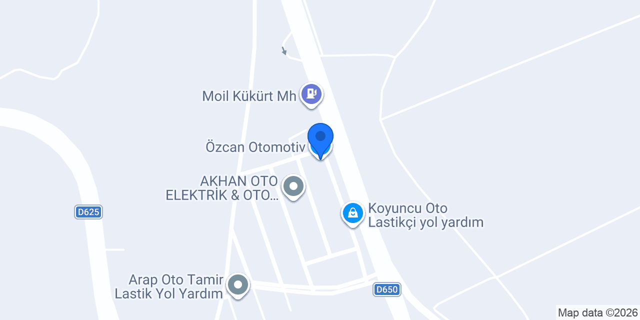 Özcan Otomotiv konumu