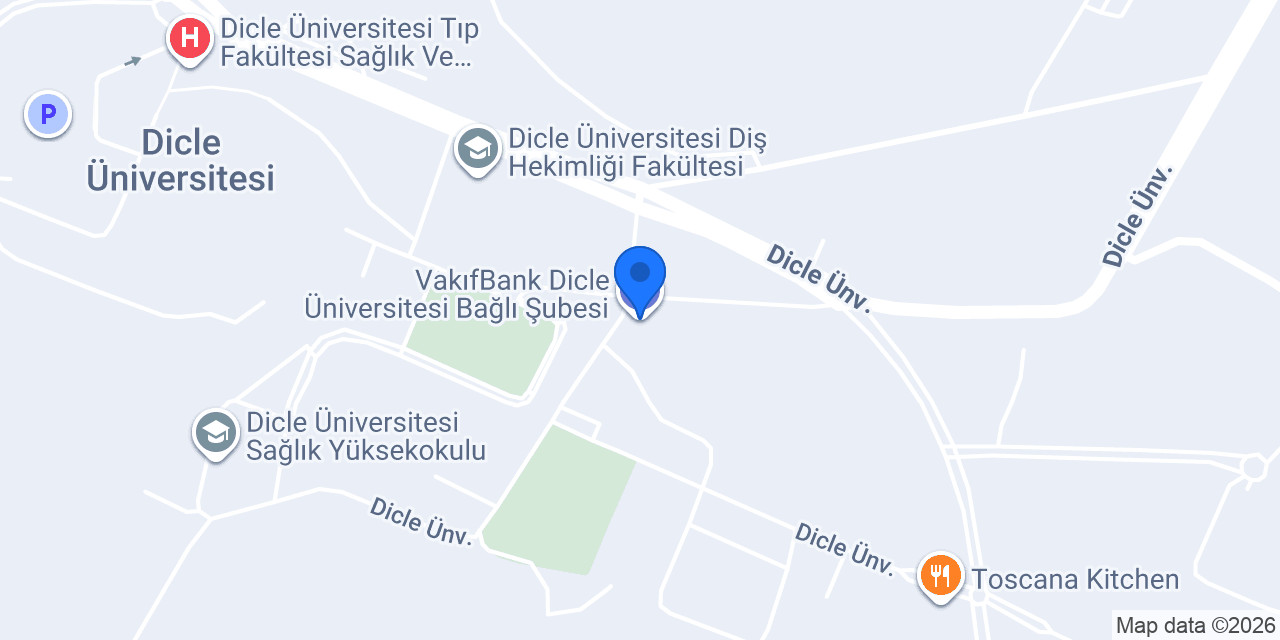 VakıfBank Dicle Üniversitesi Bağlı Şubesi konumu