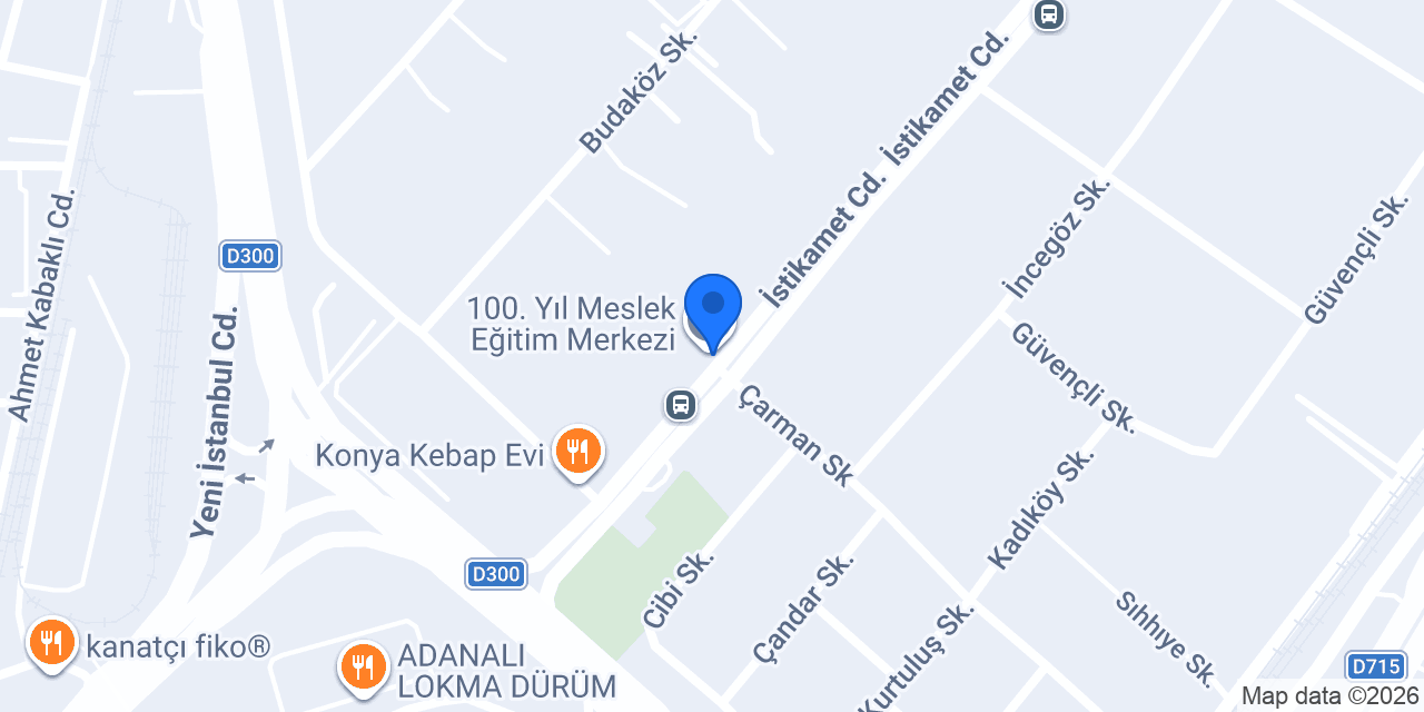 100. Yıl Meslek Eğitim Merkezi konumu