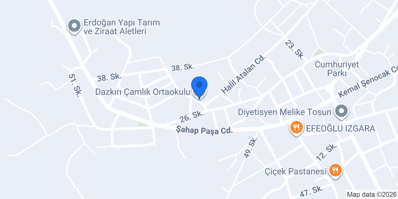 Dazkırı Çamlık Ortaokulu konumu