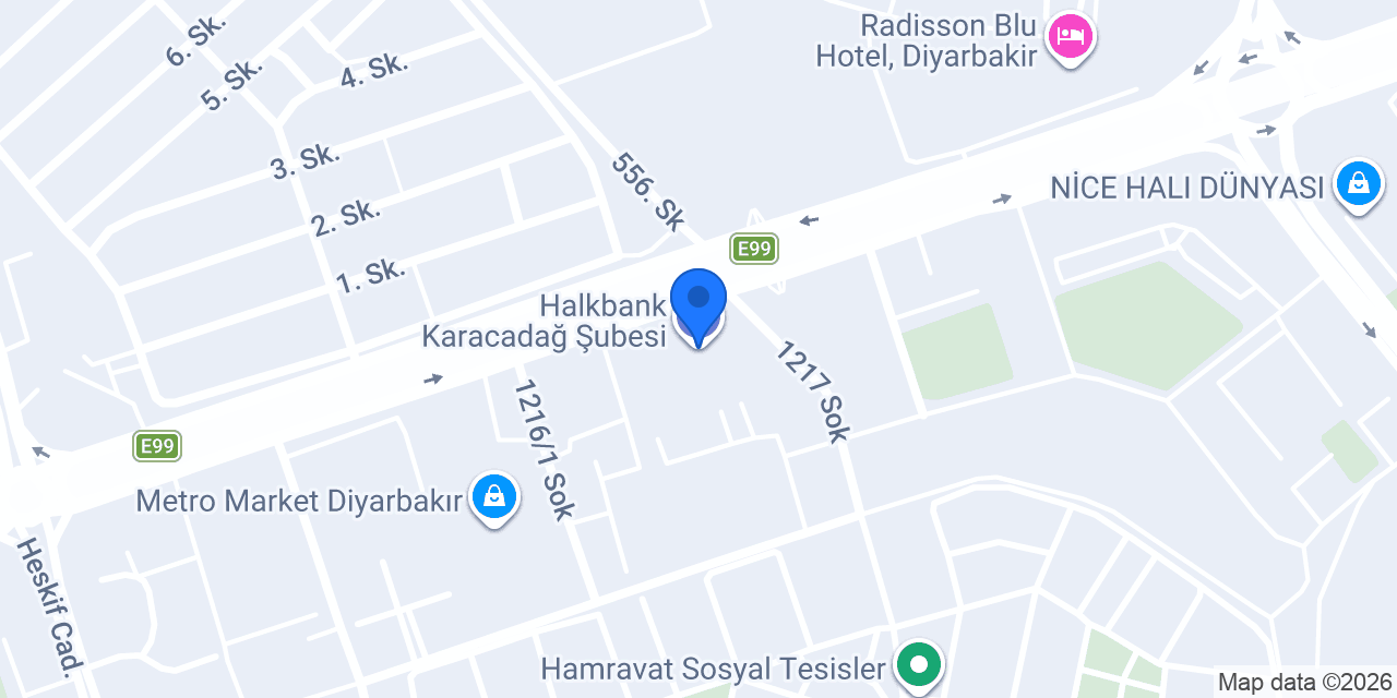 Halkbank Karacadağ Şubesi konumu