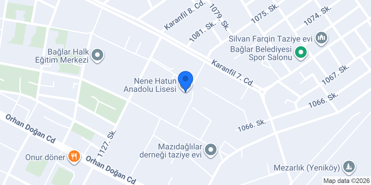 Nene Hatun Anadolu Lisesi konumu