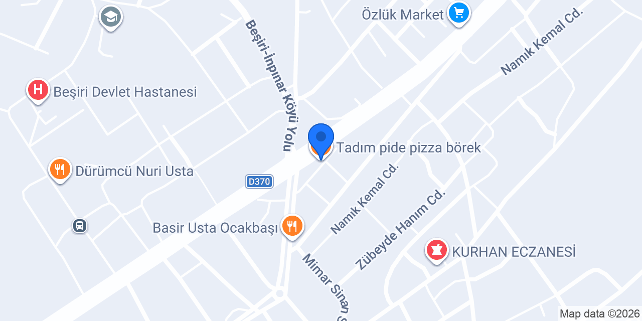 Tadım pide pizza börek konumu
