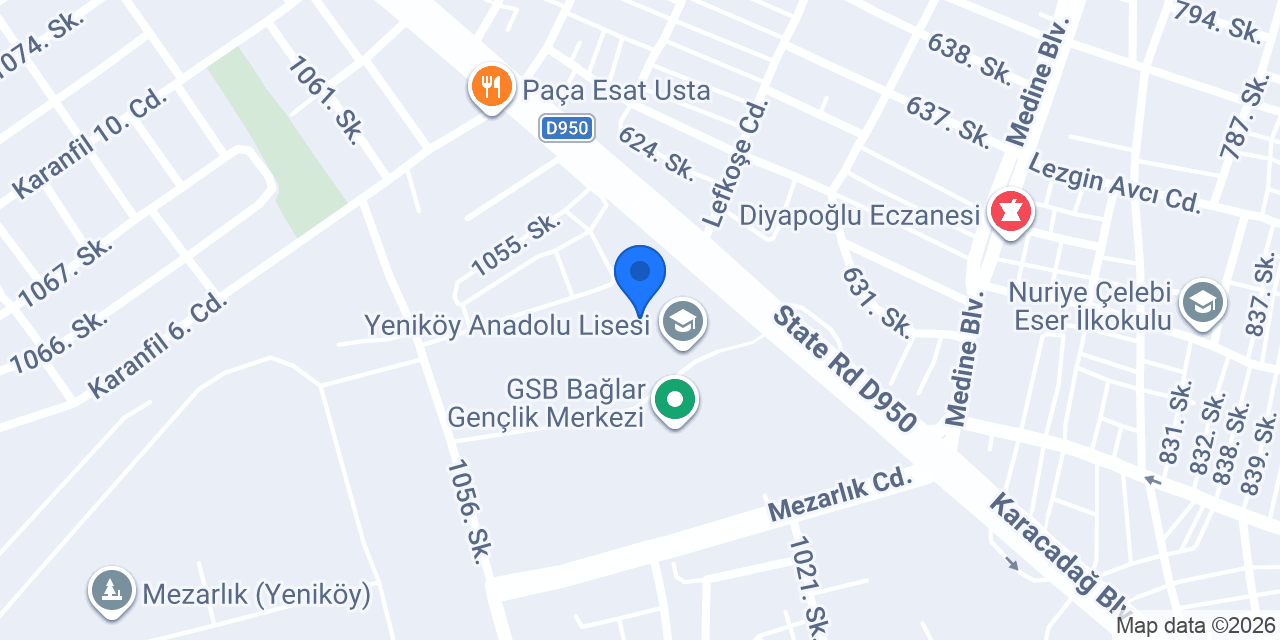 Beyaztebeşir İlkokulu konumu