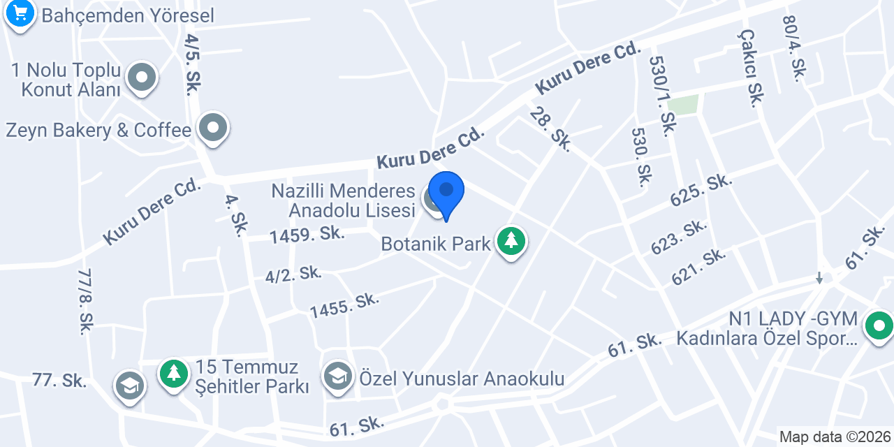 Nazilli Menderes Anadolu Lisesi konumu