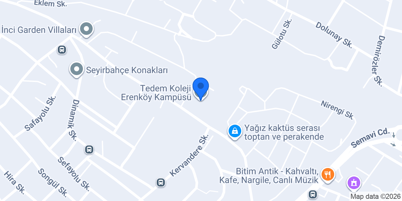 Tedem Koleji Erenköy Kampüsü konumu