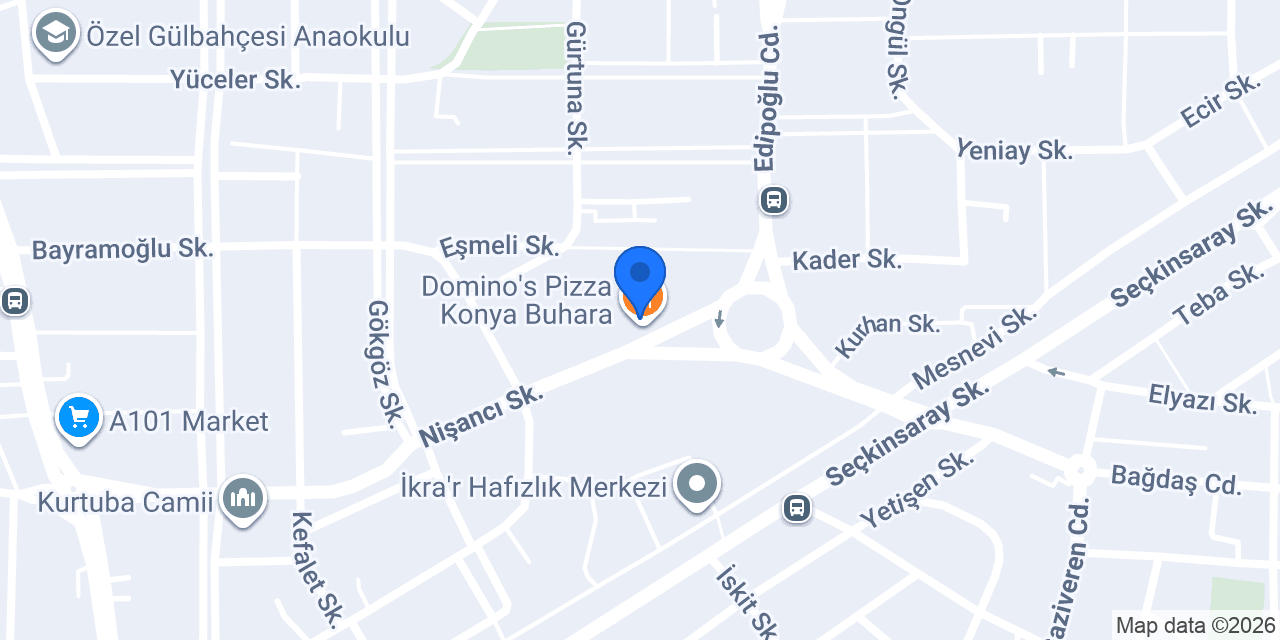Domino's Pizza Konya Buhara konumu