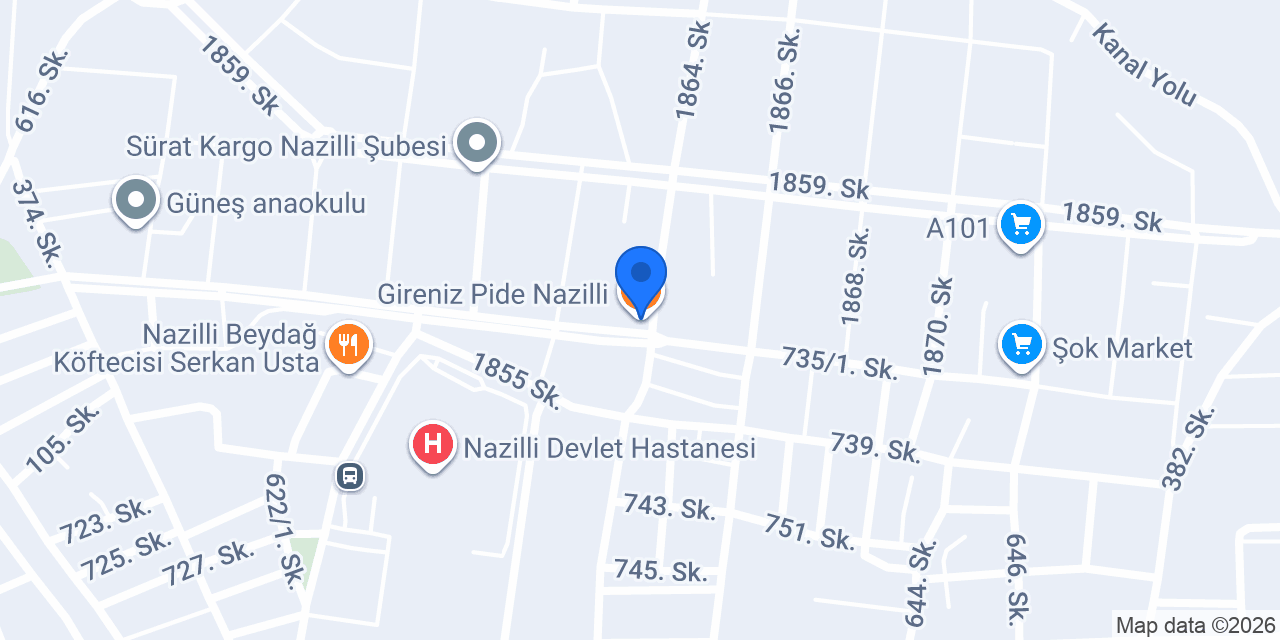 Gireniz Pide Nazilli konumu