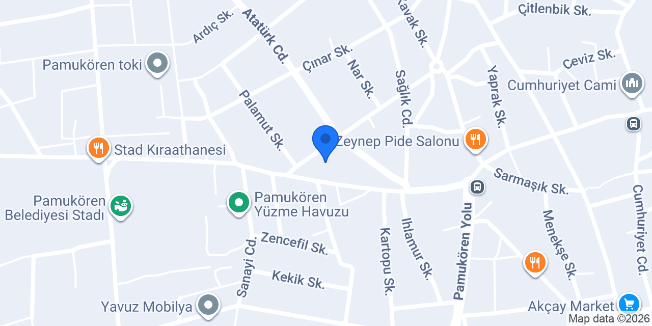 Pamukören Anadolu Lisesi konumu