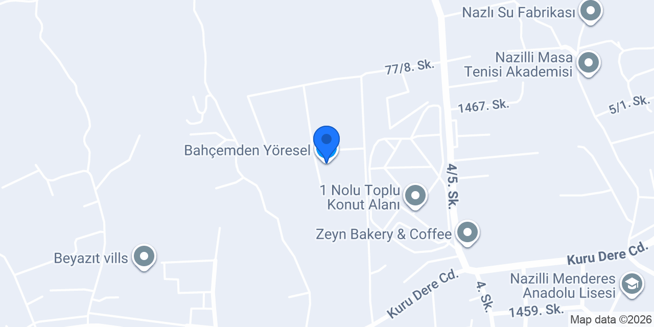 Bahçemden Yöresel konumu