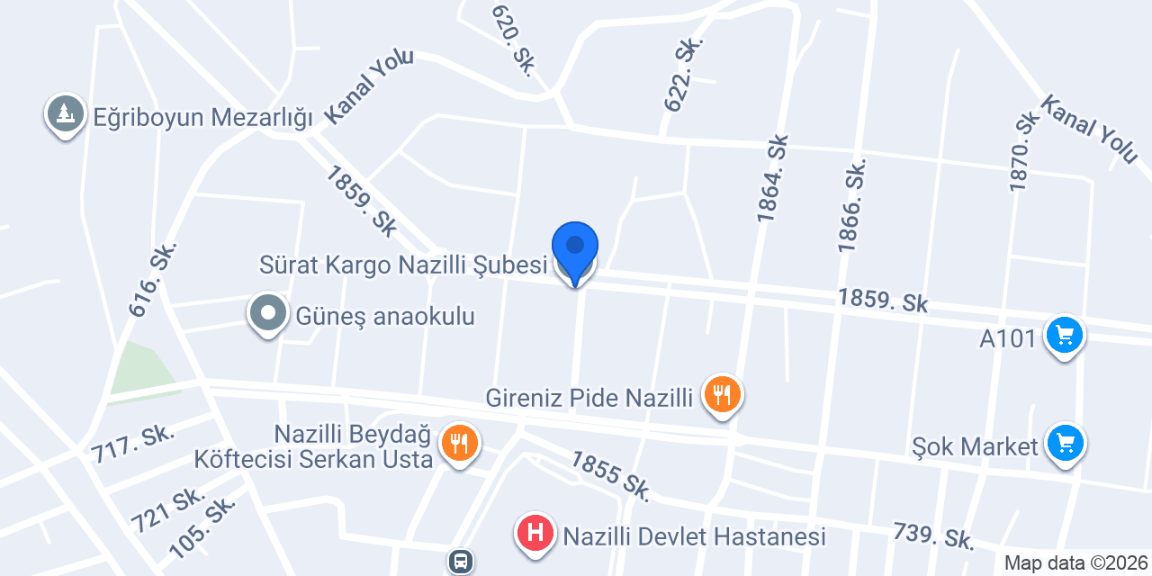 Sürat Kargo Nazilli Şubesi konumu