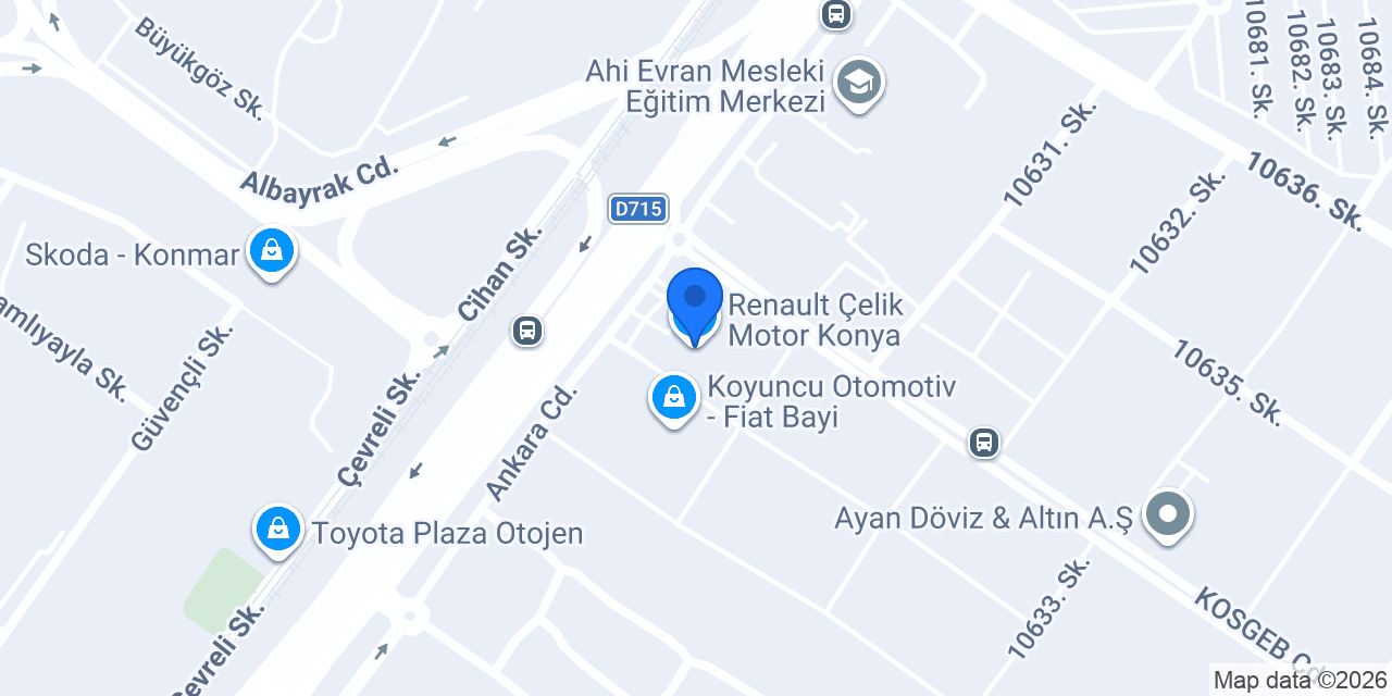 Renault Çelik Motor Konya konumu