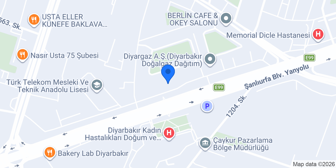 Türk Eximbank Diyarbakır Şubesi konumu