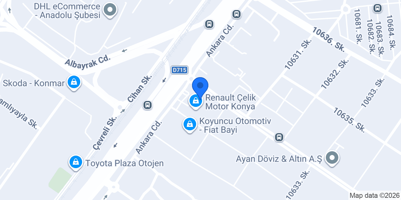 Türkiye İş Bankası Konya Ticari Şubesi konumu