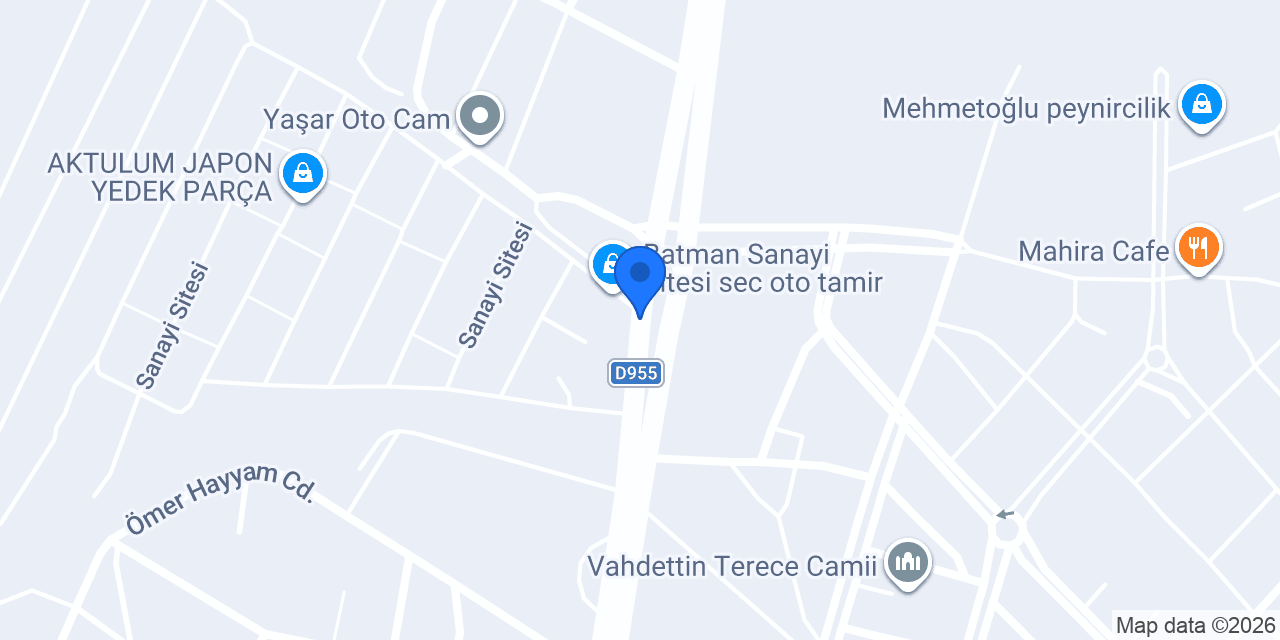 Miraç Oto Cam konumu