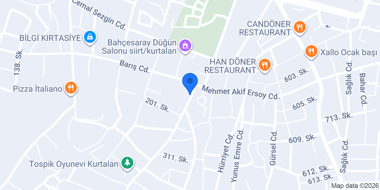Sürat Kargo Kurtalan Şube konumu