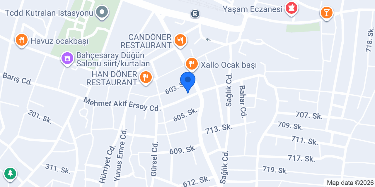 Özkaymak Pastanesi konumu