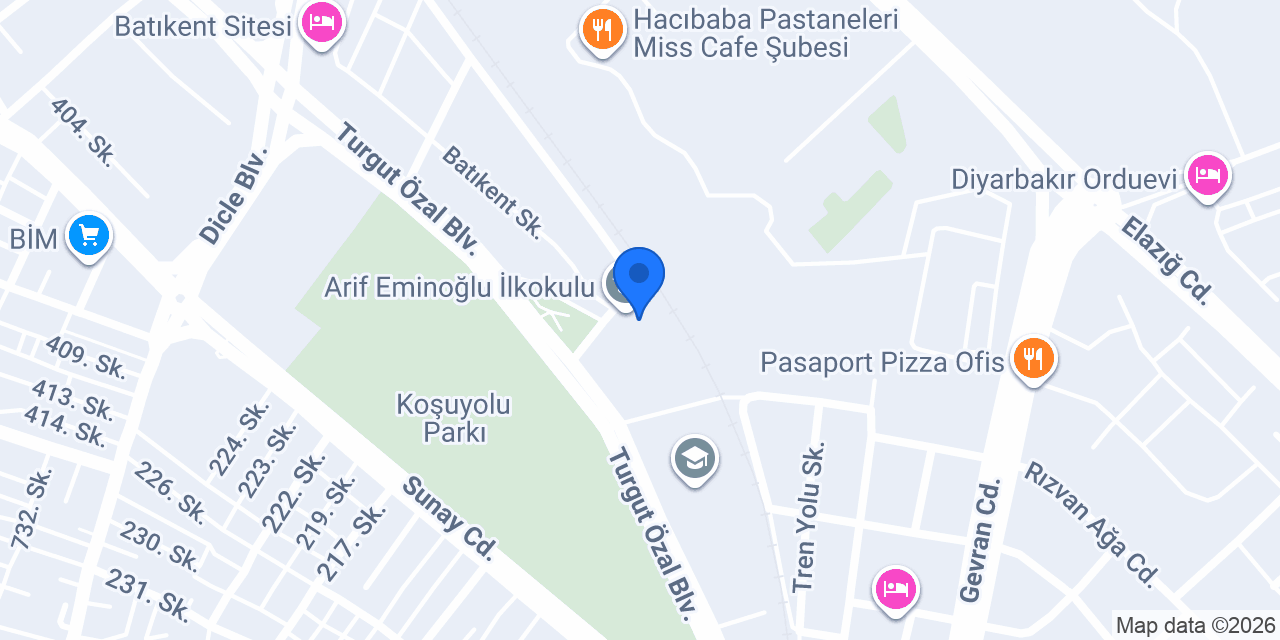 Arif Eminoğlu İlkokulu konumu