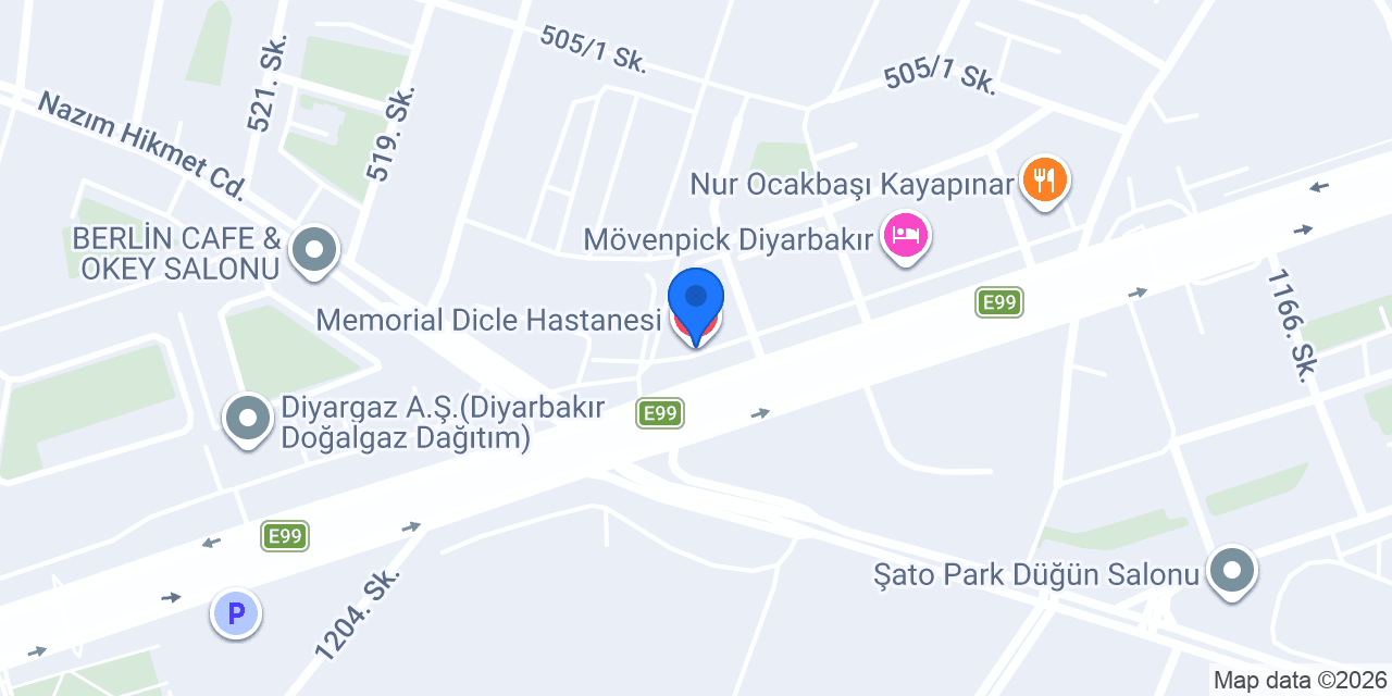 Memorial Dicle Hastanesi konumu
