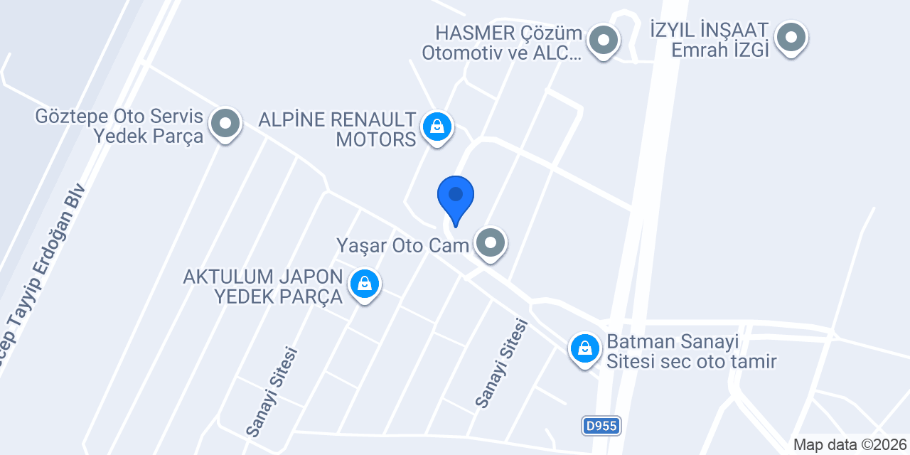 Bay Toyota özel Servis konumu