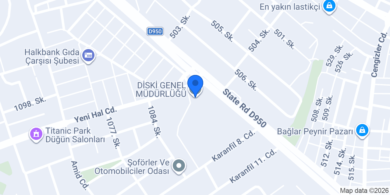 DİSKİ GENEL MÜDÜRLÜĞÜ konumu