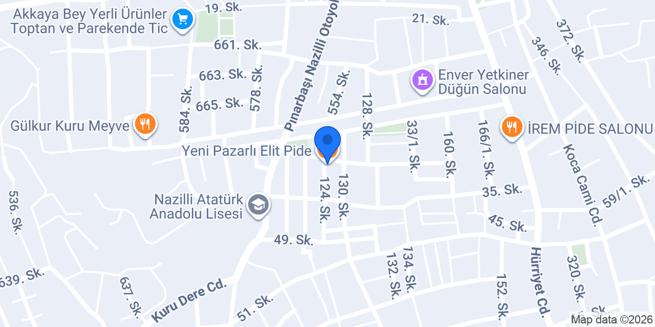 Yeni Pazarlı Elit Pide konumu