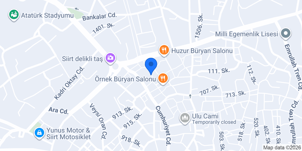 Siirt Erçelik Büryan salonu konumu