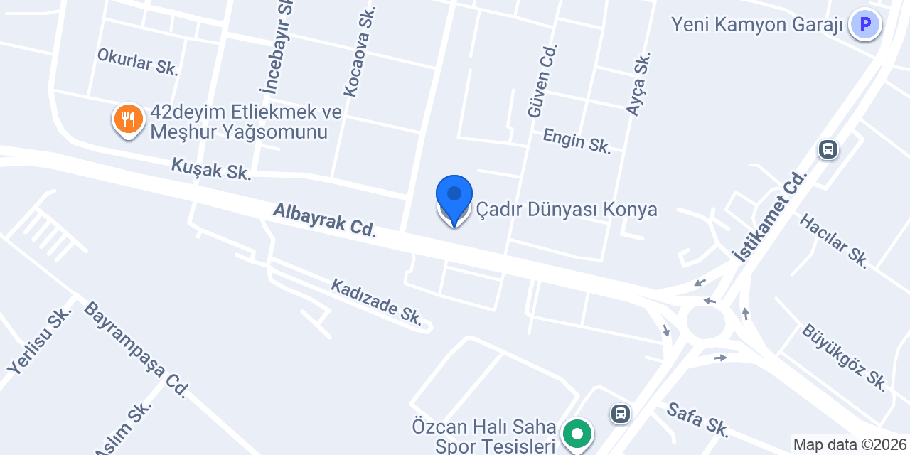 Çadır Dünyası Konya konumu