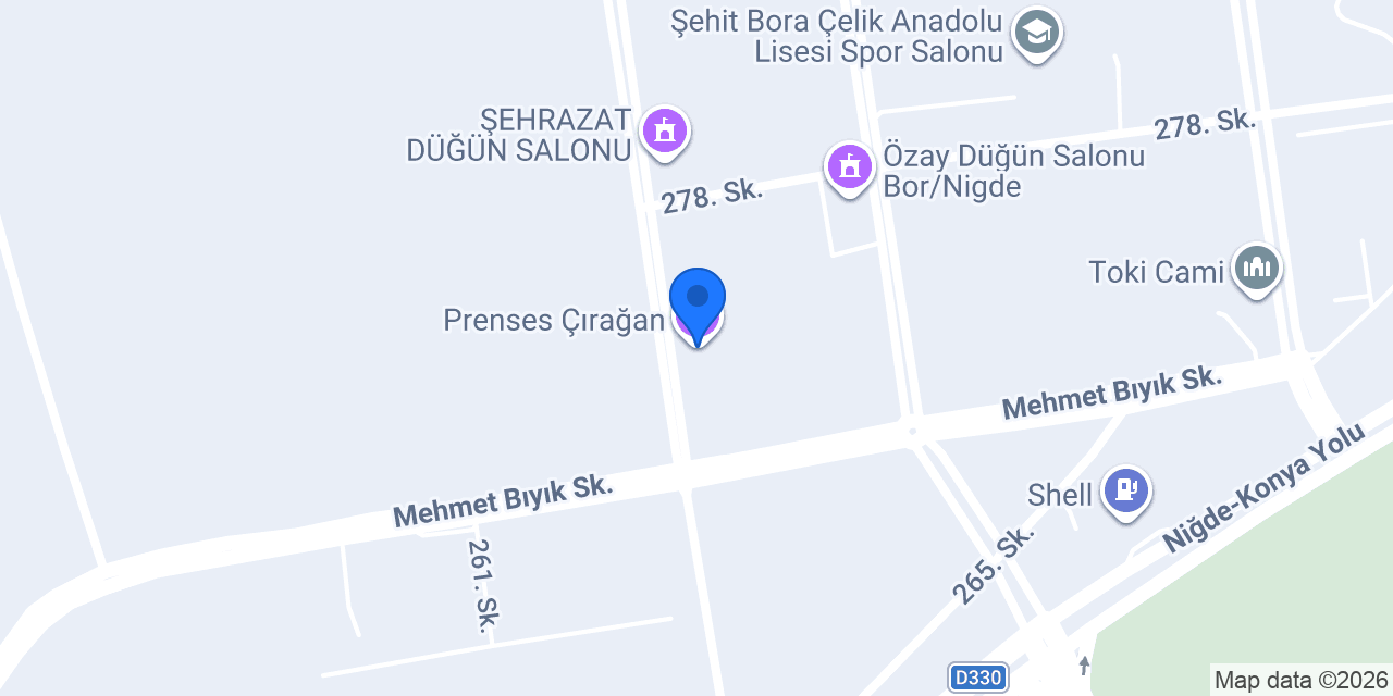 Prenses Çırağan konumu