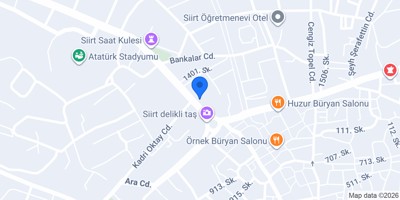Ozel Siirt Hayat Hastanesi konumu