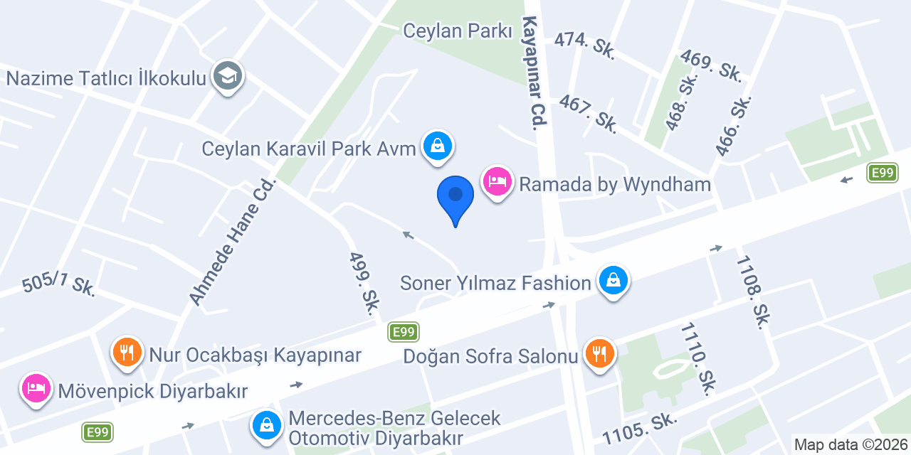 Pasaport Pizza Ceylan Karavil Park AVM konumu