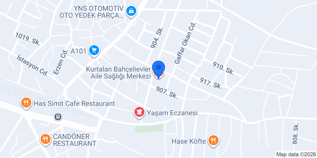 Kurtalan Bahçelievler Aile Sağlığı Merkezi konumu