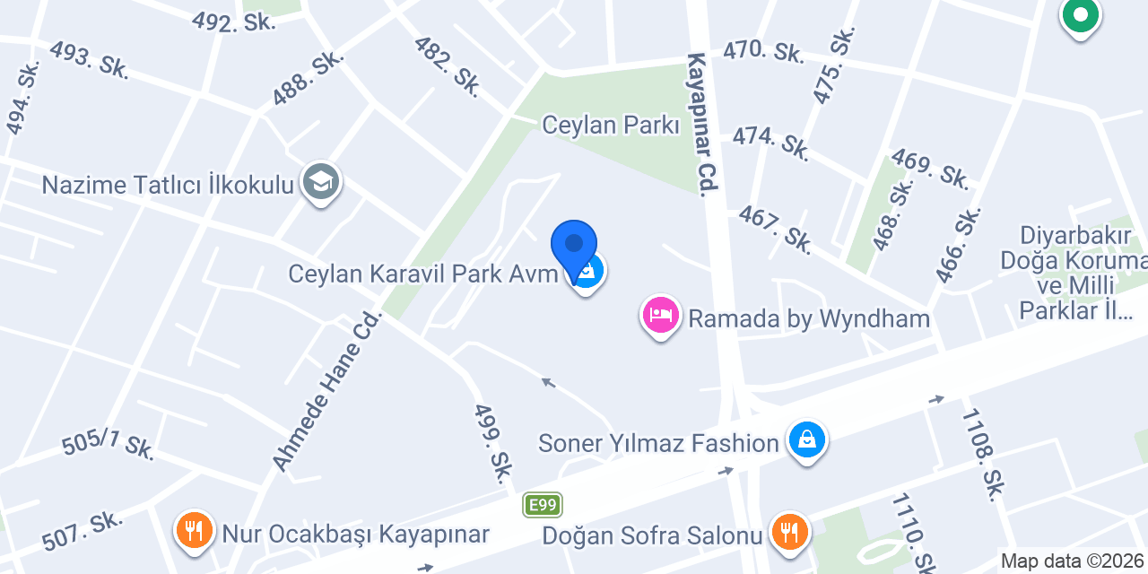 MADO Diyarbakır Ceylan Karavil Avm konumu