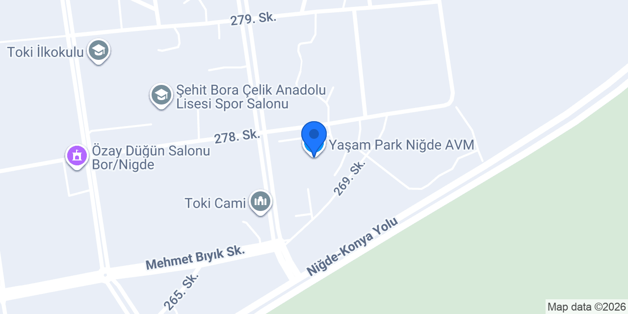 Yaşam Park Niğde AVM konumu