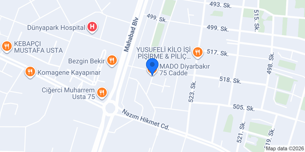 MADO Diyarbakır 75 Cadde konumu