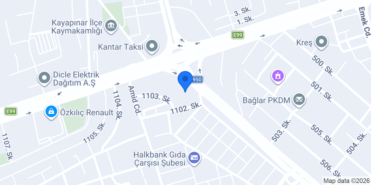 Operatörlük Kursu Diyarbakır Diyar iş makinaları ve operatörlük Kursu konumu