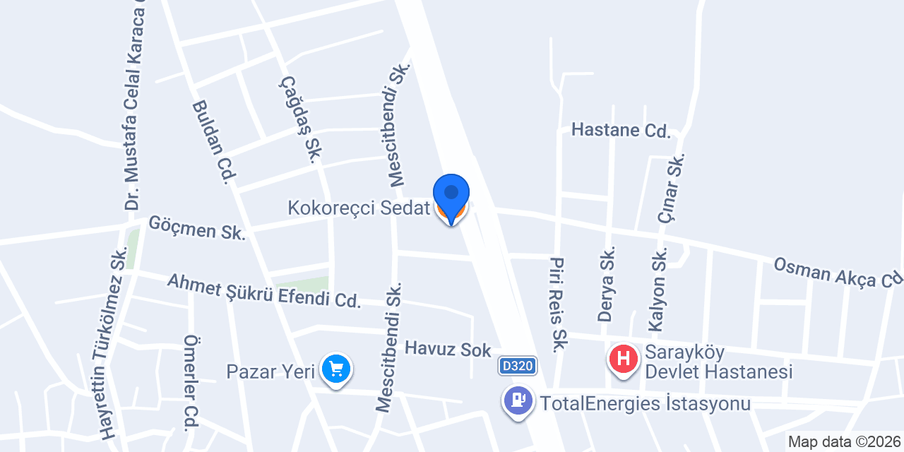 Kokoreçci Sedat konumu