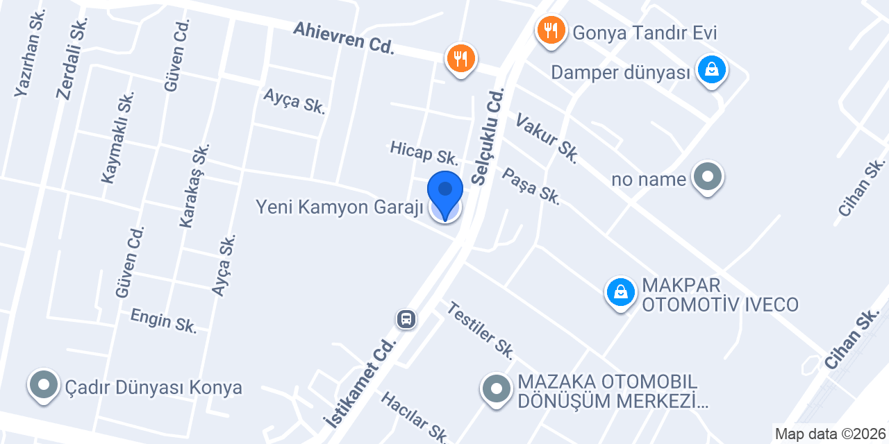 Yeni Kamyon Garajı konumu