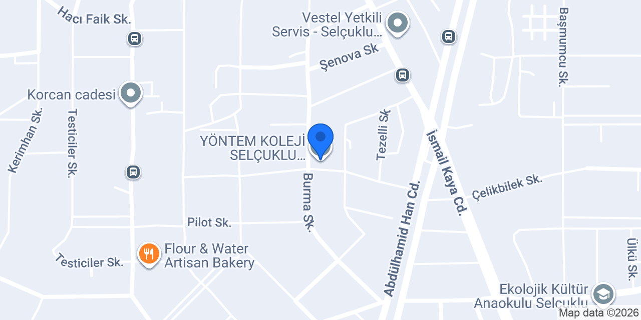 YÖNTEM KOLEJİ SELÇUKLU YERLEŞKESİ konumu