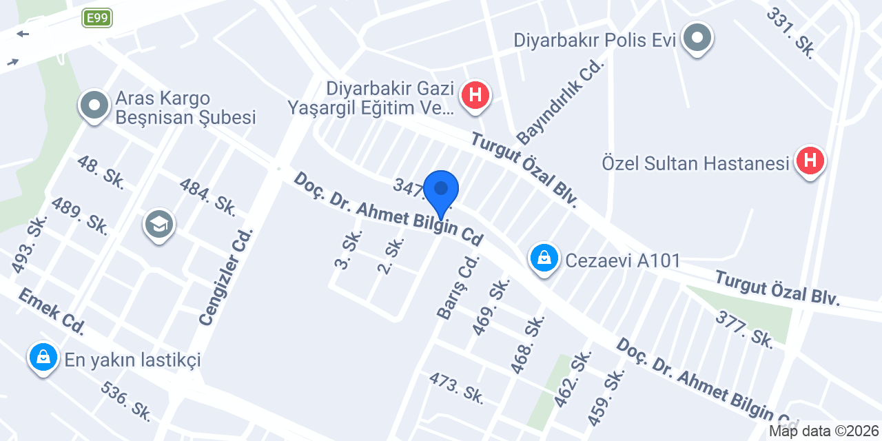 DİYARBAKIR ABLAKLAR KERESTE konumu
